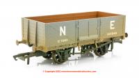 OR76MW6001W Oxford Rail 6 Plank Open Wagon number 149672 in NE Grey livery with weathered finish
